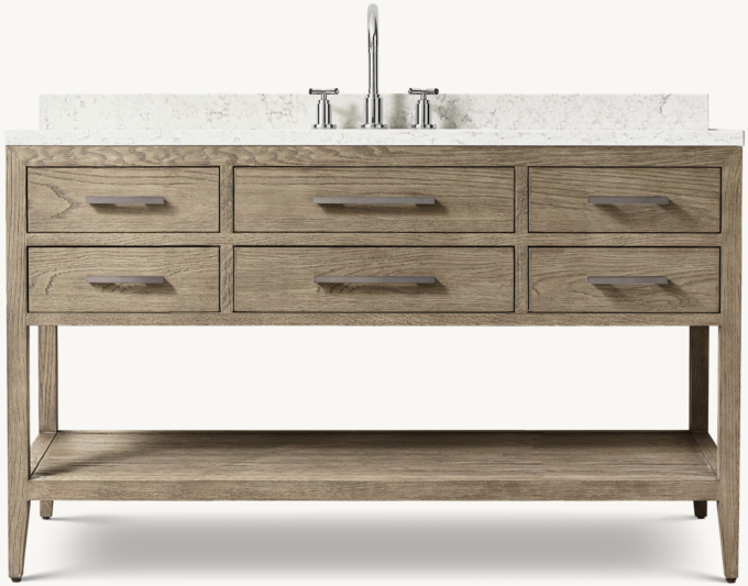 French Contemporary Single Extra-Wide Washstand