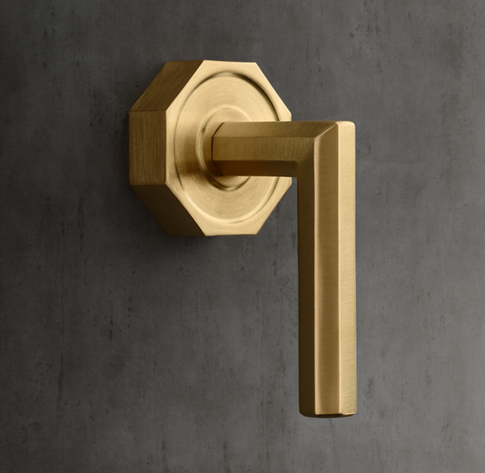 Lambeth Faceted Lever-Handle Flow Control Valve & Trim Set For Thermostatic Systems