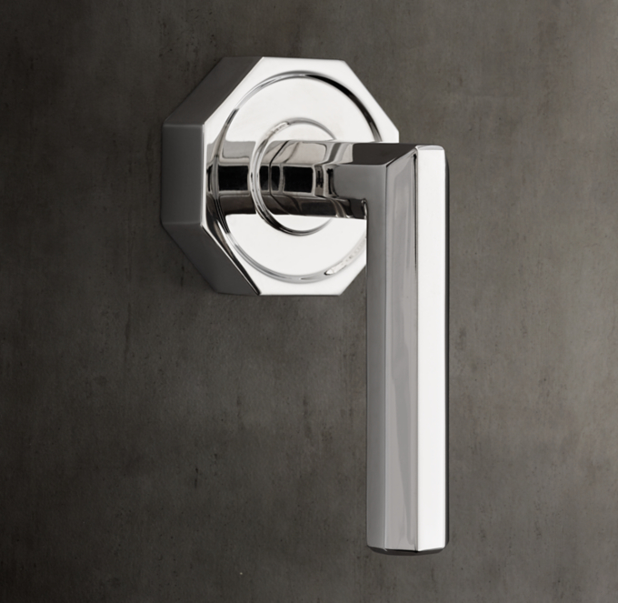 Lambeth Faceted Lever-Handle Flow Control Valve & Trim Set For Thermostatic Systems