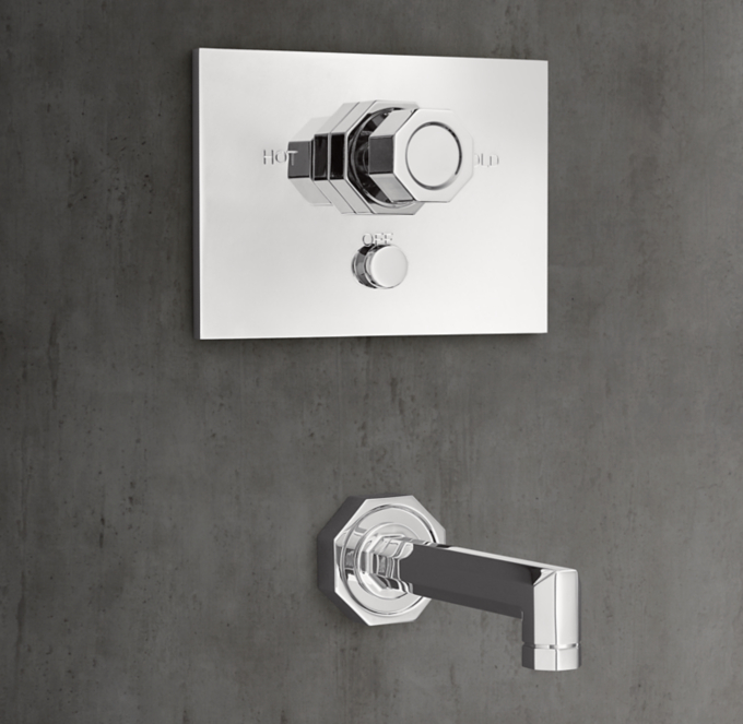 Lambeth Faceted Knob-Handle Balanced-Pressure Tub & Shower Valve & Trim Set with Bath Spout