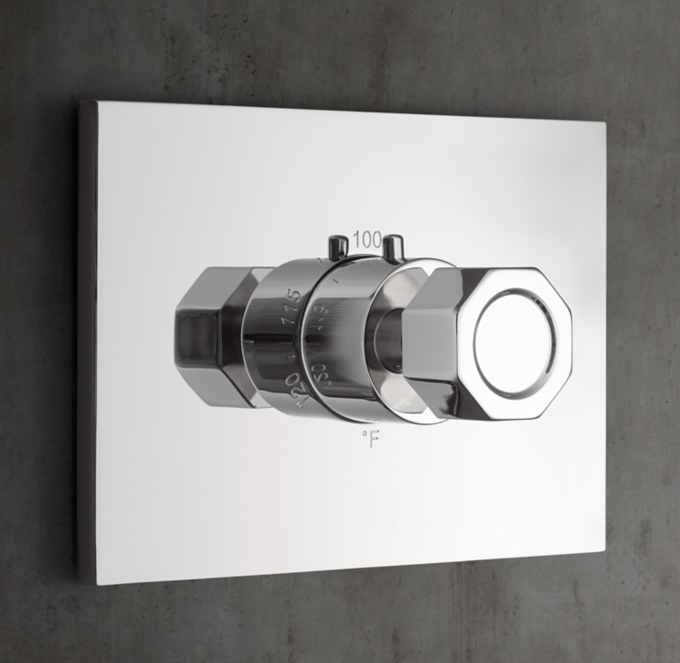 Lambeth Faceted Knob-Handle Thermostatic Shower Valve & Trim Set 