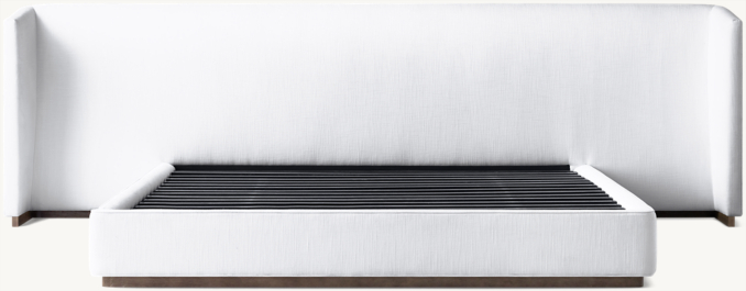Front view of Alessa Fabric Extended Shelter Platform Bed 