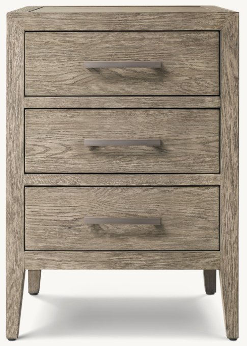 20" nightstand shown in Grey Oak/Satin Pewter.