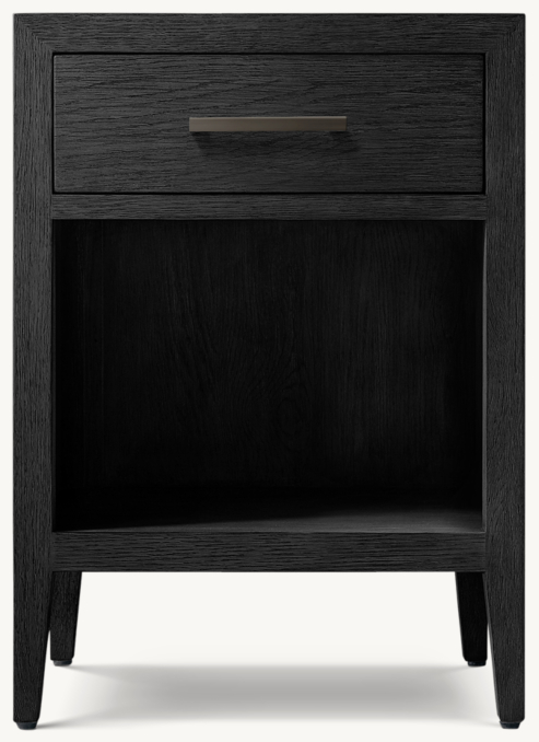 Front view of French Contemporary Open Nightstand 