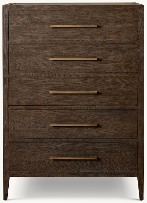 French Contemporary 5-Drawer Narrow Dresser