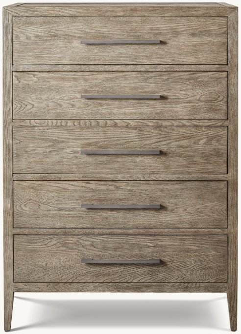 French Contemporary 5-Drawer Narrow Dresser