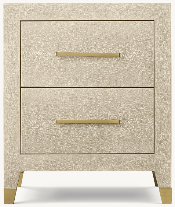 20&#34; nightstand shown in Bone Shagreen/Burnished Brass.