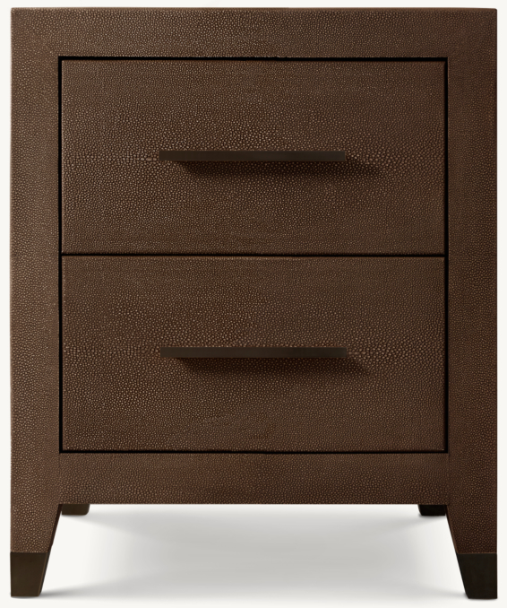 20" nightstand shown in Mocha Shagreen/Bronze.