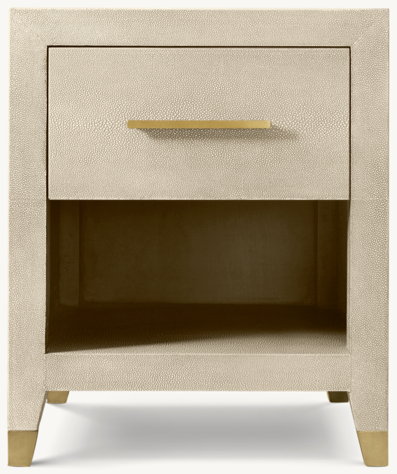 20" nightstand shown in Bone Shagreen/Burnished Brass.