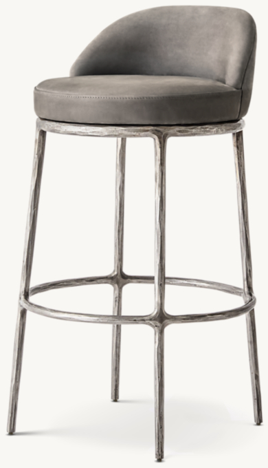 Thaddeus Leather Swivel Bar &amp; Counter Stool