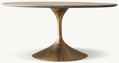 Round Oval Tables Rh, Oval Pedestal Dining Table