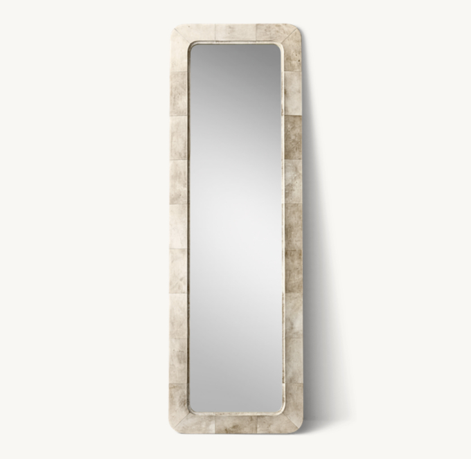 Lucien Parchment Curved Floor Mirror