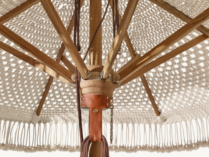 Detail view of Macrame Handwoven Umbrella 