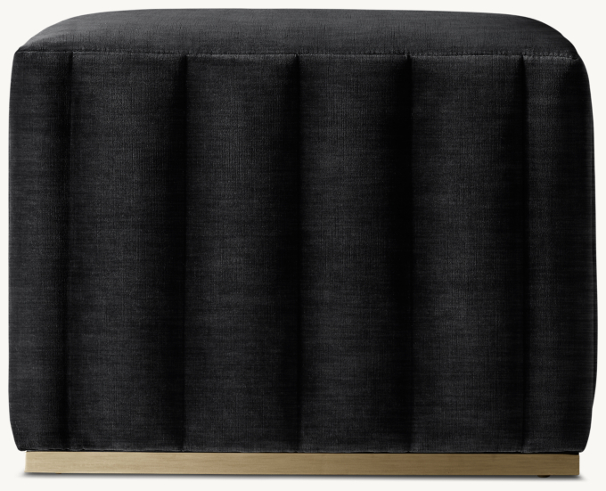 Rex Channel-Tufted Rectangular Ottoman - Metal Base