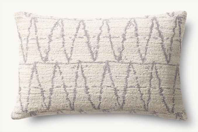 Overhead view of Savona Chenille Moroccan Allover Geometric Pillow Cover - Lumbar 
