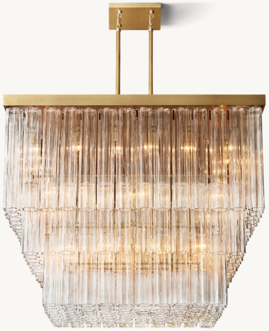 Front view of Cielo Square Chandelier 45" 