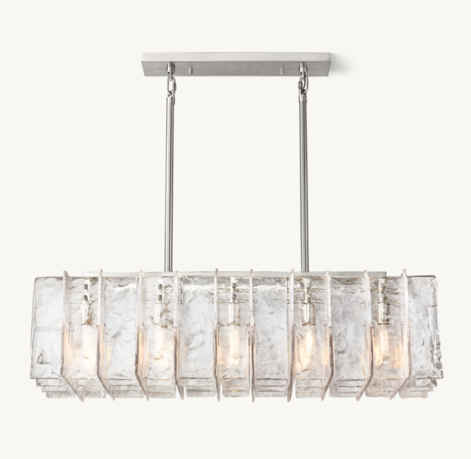 Lattice Clear Glass Rectangular Chandelier 49\"