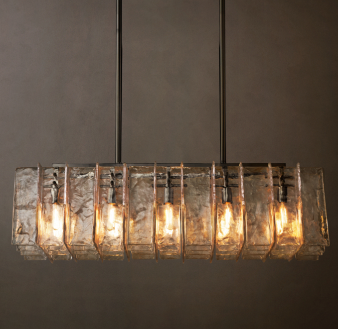 49" chandelier shown in Bronze.