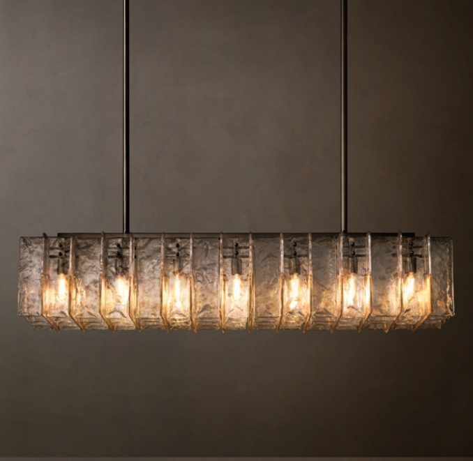 67" chandelier shown in Bronze.