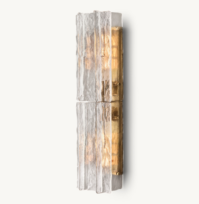 Lattice Clear Glass Sconce 30\"