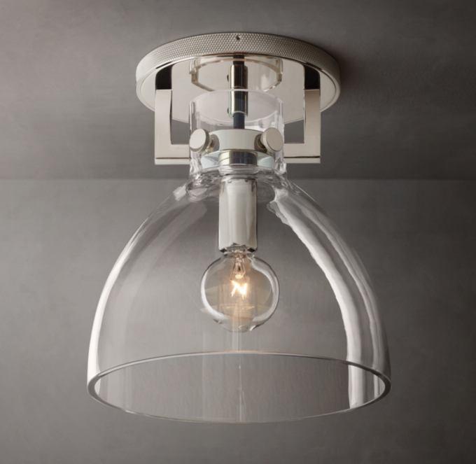 Machinist Glass Cloche Flushmount