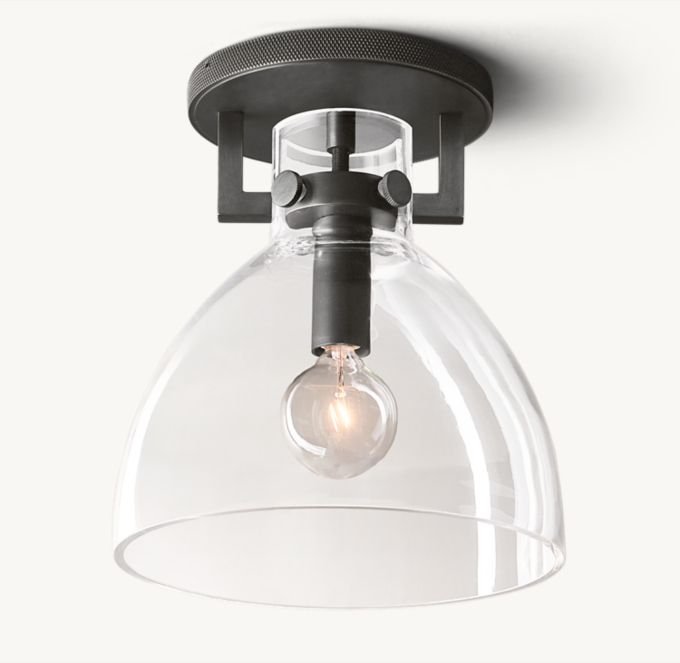 Machinist Glass Cloche Flushmount