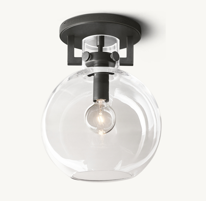 Machinist Glass Globe Flushmount RH