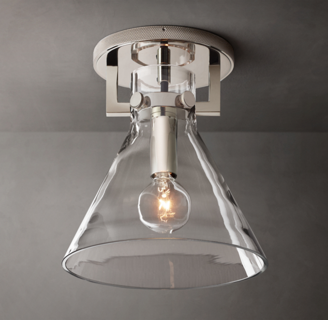 Machinist Glass Funnel Flushmount