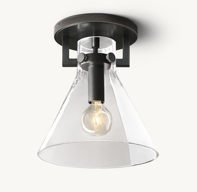 Machinist Glass Funnel Flushmount RH