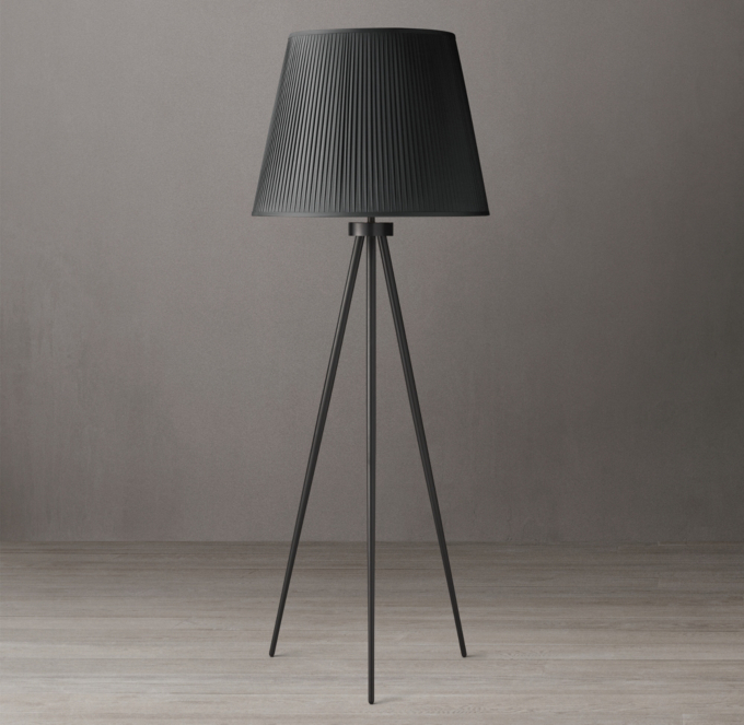 Reed Pleated Silk Shade Floor Lamp