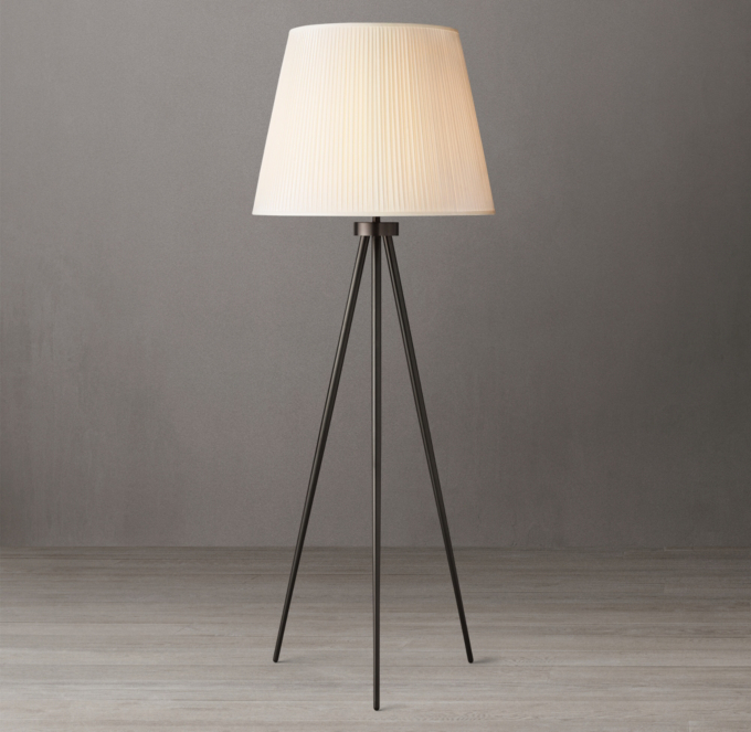 Reed Pleated Silk Shade Floor Lamp