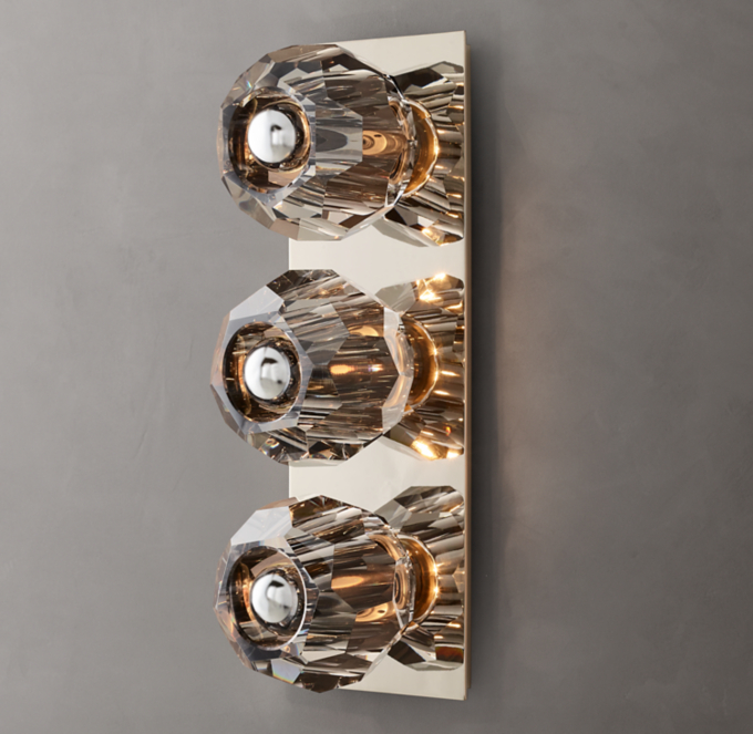 Boule De Cristal Smoke Glass Linear Sconce