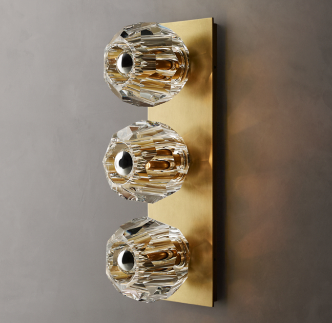 Boule De Cristal Clear Glass Linear Sconce