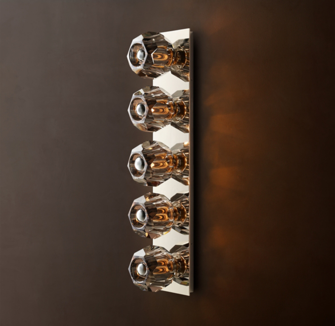 Boule De Cristal Smoke Glass Grand Linear Sconce