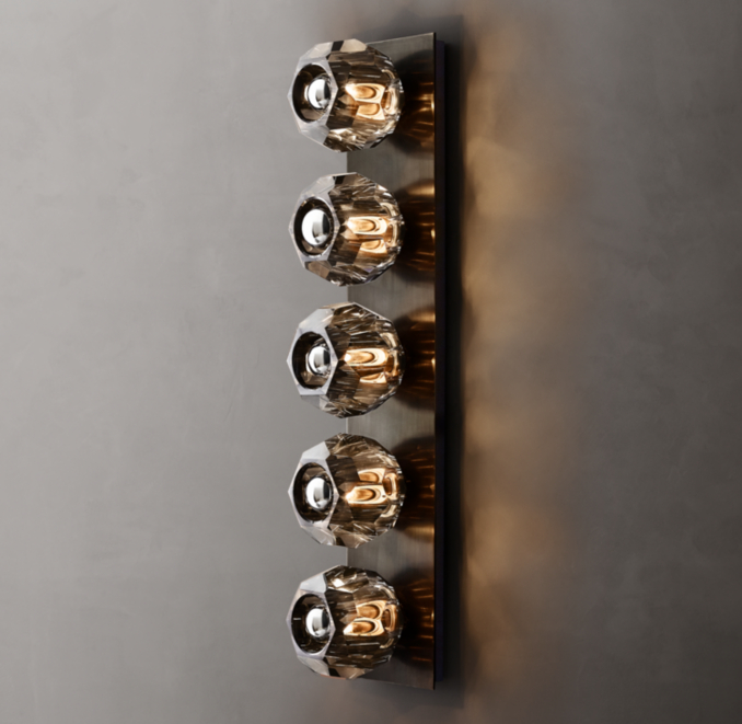 Boule De Cristal Smoke Glass Grand Linear Sconce