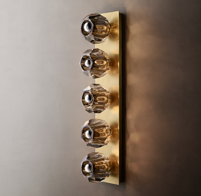 Boule De Cristal Smoke Glass Grand Linear Sconce