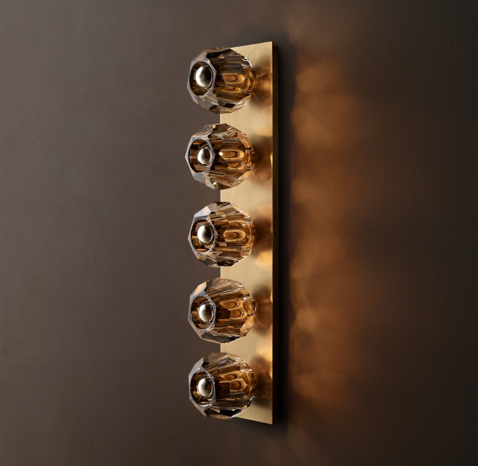 Boule De Cristal Smoke Glass Grand Linear Sconce