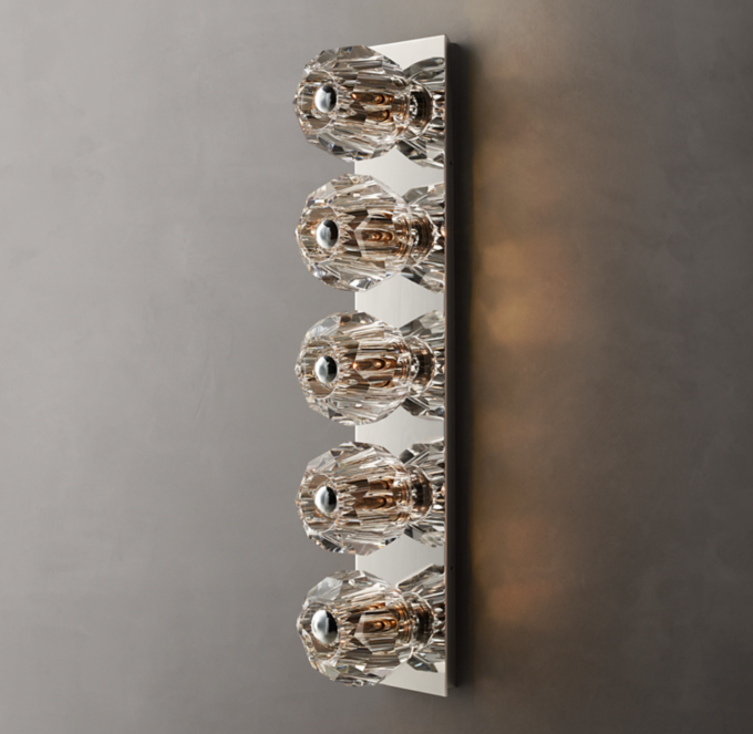 Boule De Cristal Clear Glass Grand Linear Sconce