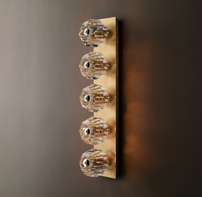 Boule De Cristal Clear Glass Grand Linear Sconce