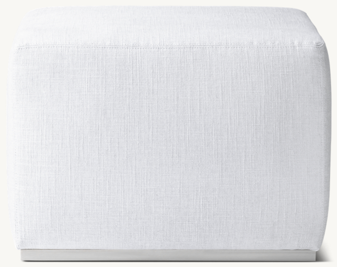Front view of Rex Rectangular Ottoman - Metal Base 