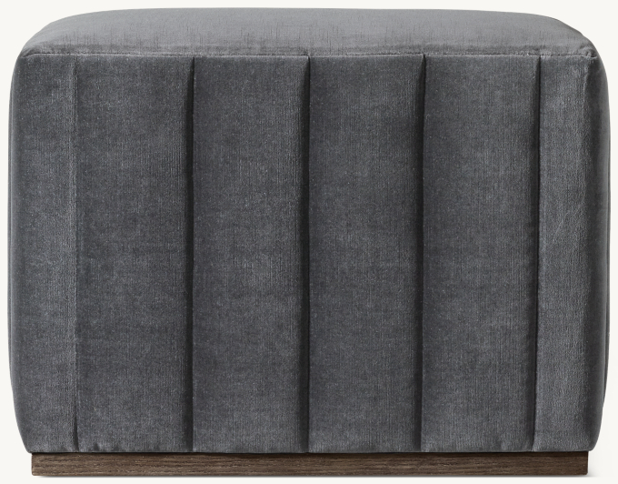 Rex Channel-Tufted Rectangular Ottoman - Oak Base