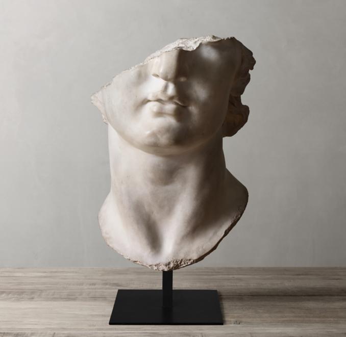 Adonis Bust Sculpture Fragment