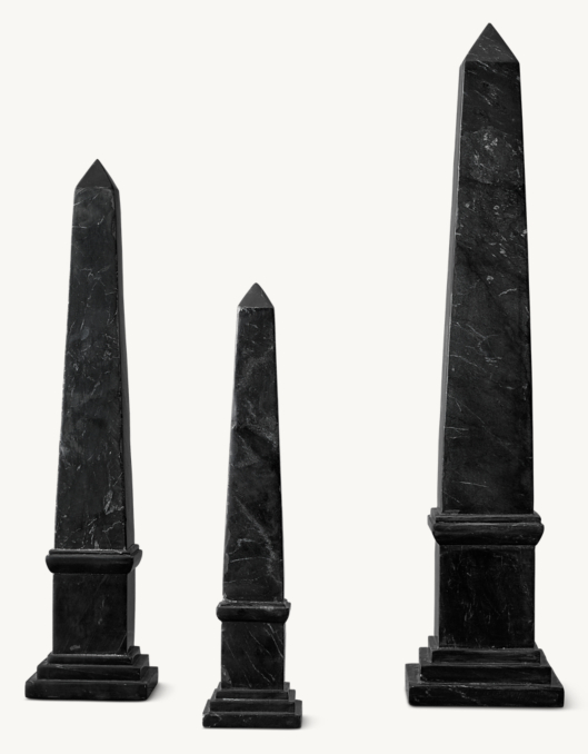 Front view of Neoclassical Marble Obelisk 
