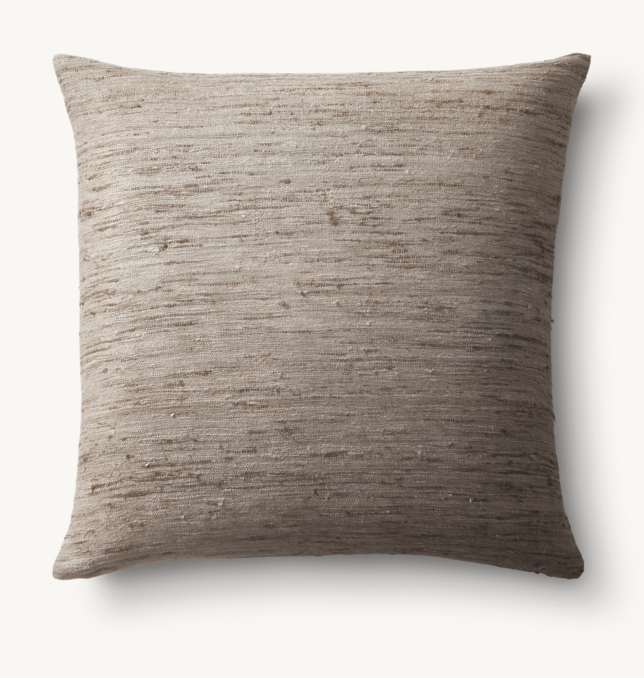 Overhead view of Seta Raw Silk Marled Pillow Cover - Square