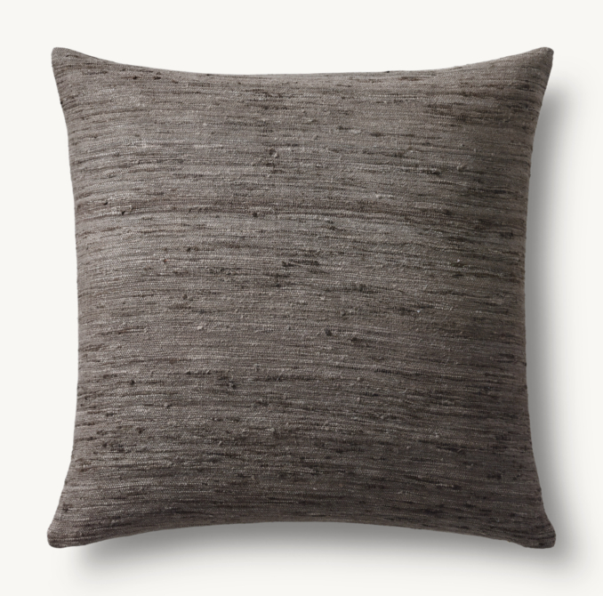 Overhead view of Seta Raw Silk Marled Pillow Cover - Square 