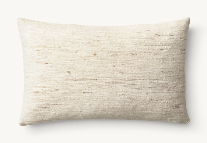 Seta Raw Silk Marled Pillow Cover - Lumbar
