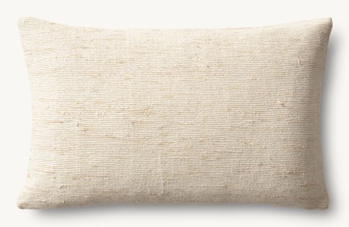 Seta Raw Silk Faille Pillow Cover - Lumbar