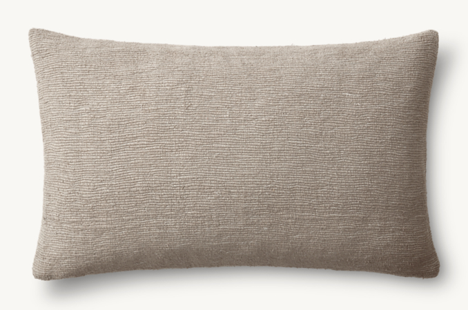 Overhead view of Seta Raw Silk Faille Pillow Cover - Lumbar 
