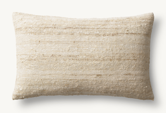 Seta Raw Silk Textured Pillow Cover - Lumbar