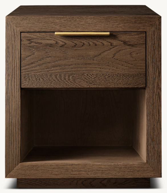 20" nightstand shown in Brown Oak/Burnished Brass.